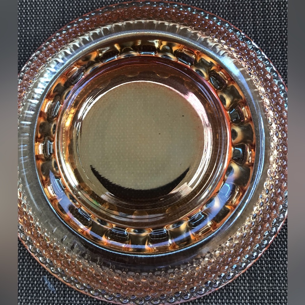 Vintage Carnival glass Norwood iridescent marigold orange ash tray